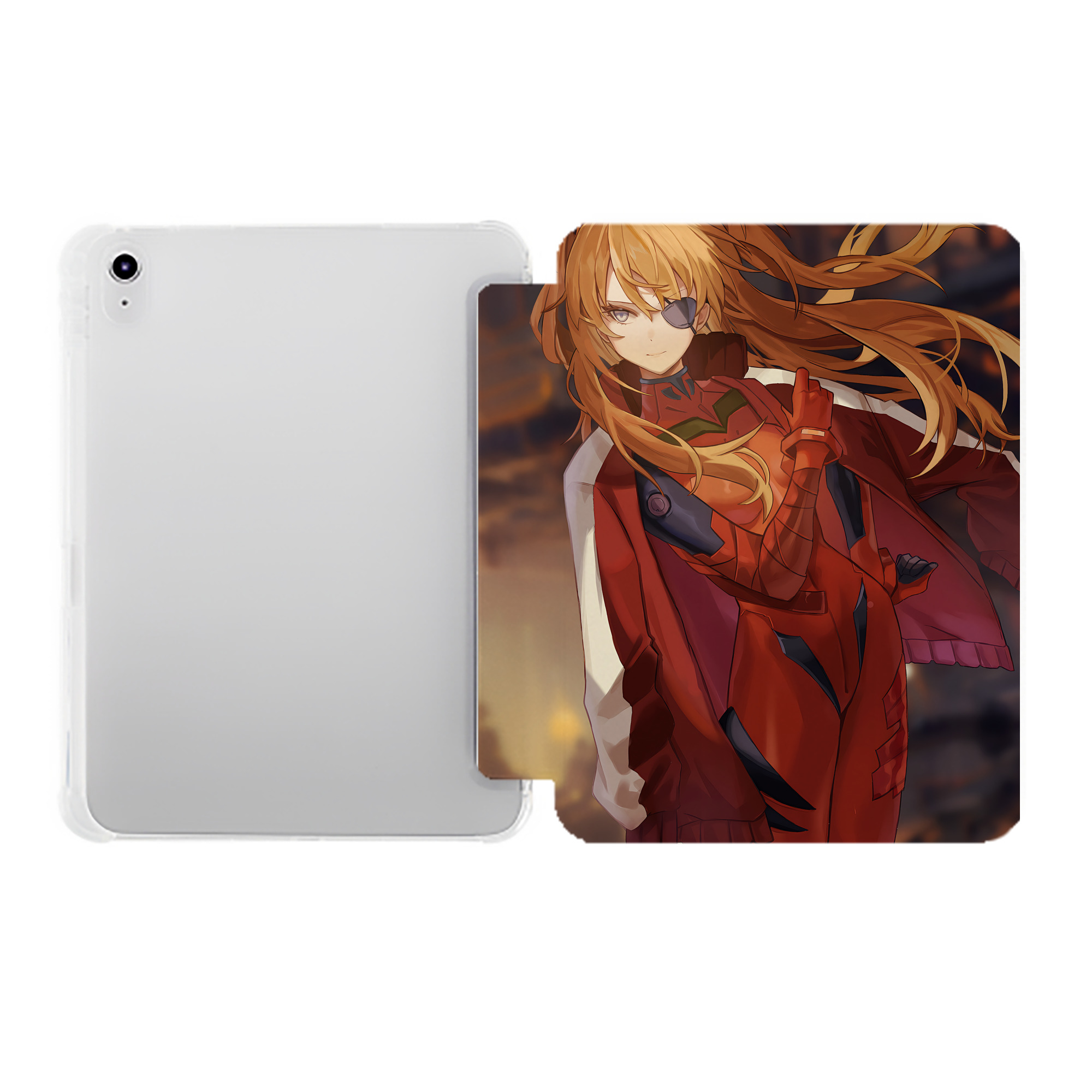 （画像用） EVA 新世紀エヴァンゲリオン IPad ケース ペン収納付き 三つ折りスタンド PUレザー×シリコン 対応機種9.5/10.5/10.9インチ